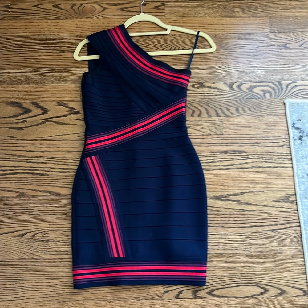Women’s bodycon Navy & red dress, size Small